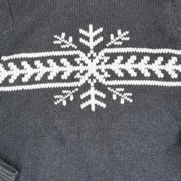 Womens vintage cotton turtleneck Tommy Hilfiger90s snowflake gray sweater Size M - Picture 3 of 7